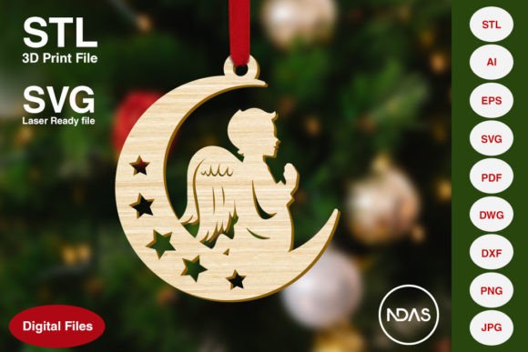 Angel on Moon Christmas Tree Ornament: A Design Guide