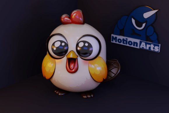 Charming Cartoon Chicken 3D Model for 3D Print