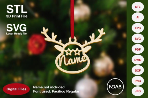 Charming Reindeer Face Christmas Tree Decoration