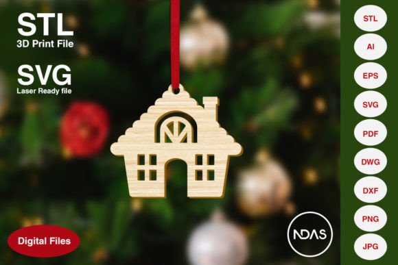 Christmas Hut Tree Decoration: Festive Digital Design Files