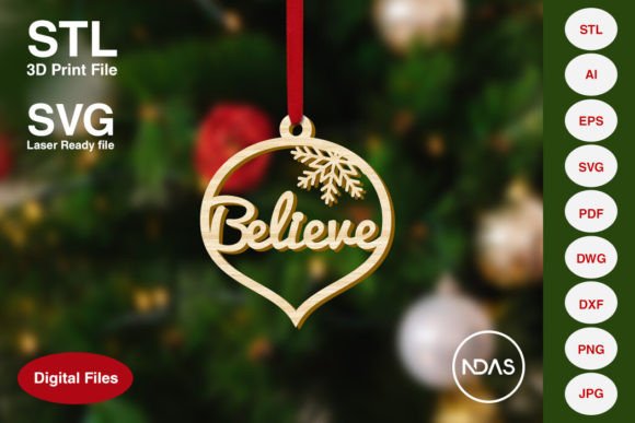Elevate Your Holiday Decor with a Believe Christmas Tree Ornament