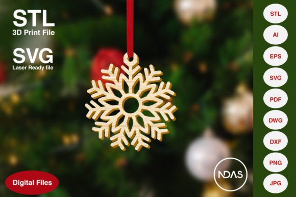Enchanting Snowflake Christmas Tree Ornament 8a Design