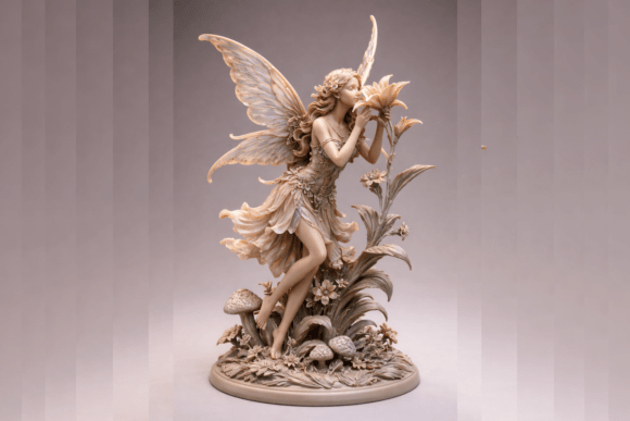 Fairy in the Lillies: A Whimsical 3D Print for Your Home