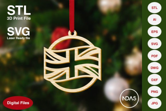 Festive Union Jack Christmas Tree Ornament