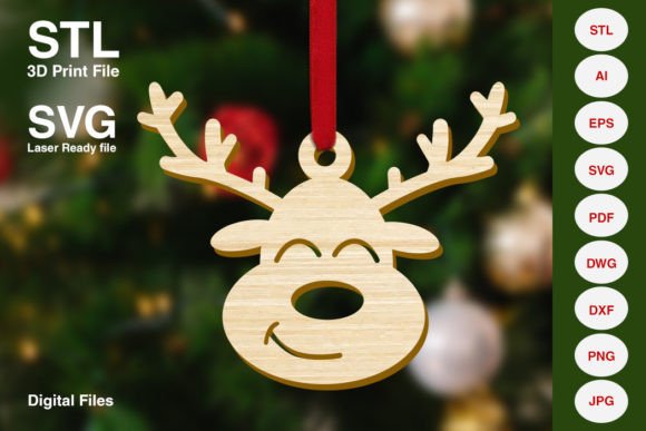 Funny Reindeer Christmas Tree Decoration