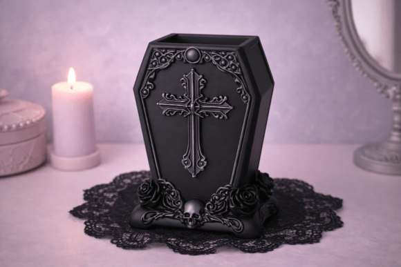 Gothic Coffin Makeup Brush Holder: A 3D Print for Dark Romance