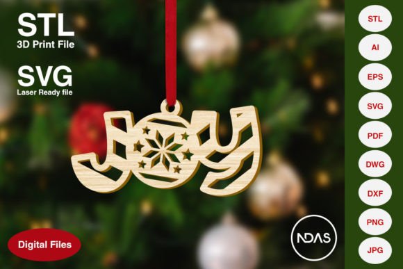 Joy Christmas Tree Decoration Ornament: Festive Design Files