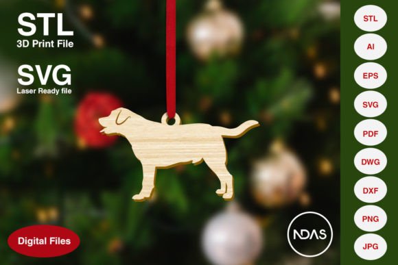 Labrador Retriever Christmas Tree Ornament Design
