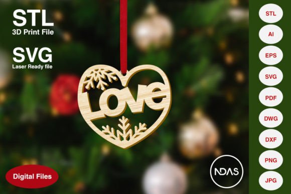 Love Text Christmas Tree Decoration: A Heartfelt Ornament