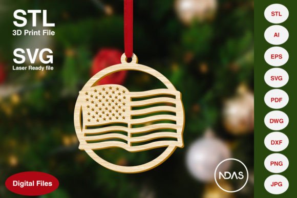 Patriotic Holiday Cheer: USA Flag Christmas Ornament Designs