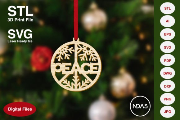Peace Text Christmas Tree Decoration: Elevate Your Holiday Designs