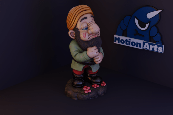 Pensive Garden Gnome 3D Printed Gnomo De Jardim Pensativo