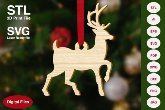 Reindeer Christmas Tree Decoration Ornament for Festive Crafts