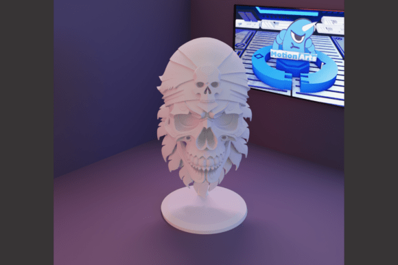 Skull with Bandana: A Bold 3D STL File for Edgy Creations