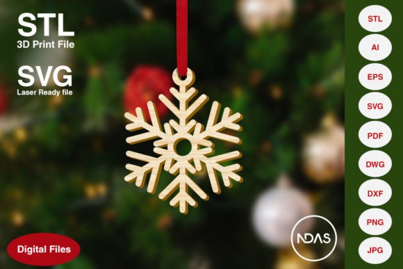 Snowflake Christmas Tree Decoration 2: Festive Design Asset