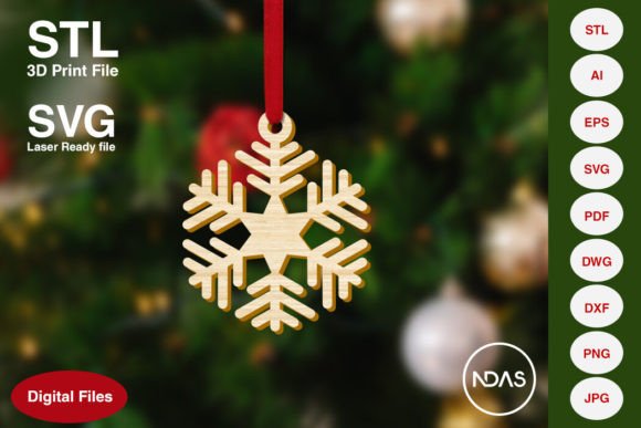 Snowflake Christmas Tree Ornament 6c
