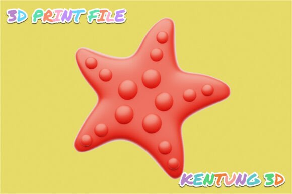 Starfish STL: Support-Free 3D Model for Ocean Decor