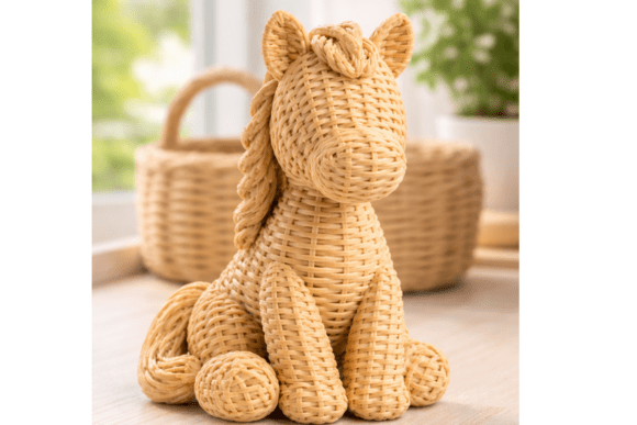 Wicker Horse STL 3D Model: Easy 3D Printing for Decor & Gifts