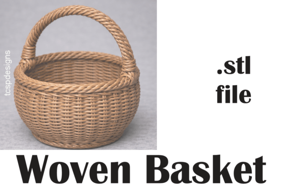 Woven Basket 3D Print: A Creative Design Asset